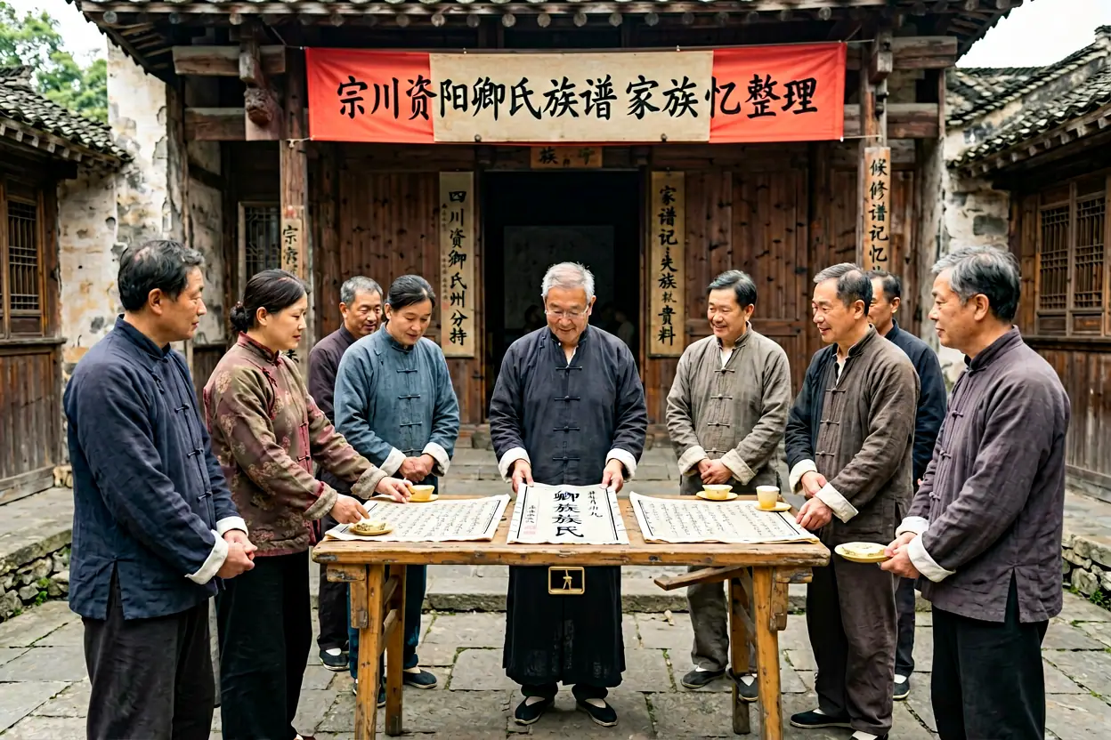 四川资阳卿氏族谱发行与家族记忆整理 - 主题封面