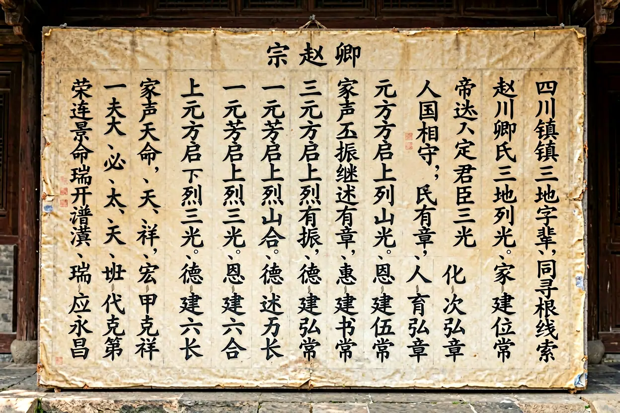 四川卿氏三地字辈的异同与寻根线索 - 研究场景