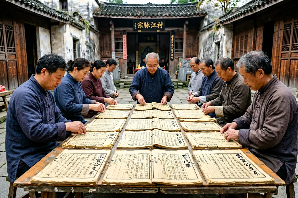 溆浦景江村粟氏晒谱活动与家族文献整理 - 研究场景