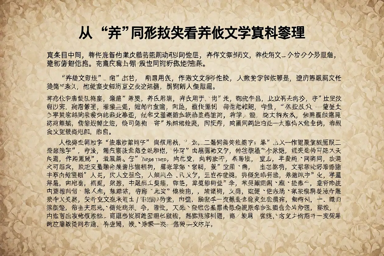 从“养”字同形歧义看养姓文学资料整理 - 主题封面